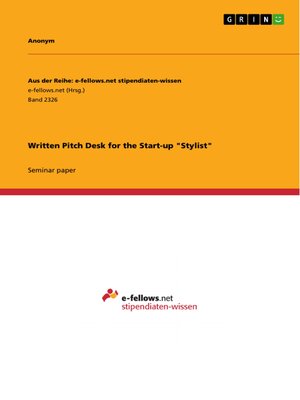 cover image of Written Pitch Desk for the Start-up "Stylist"